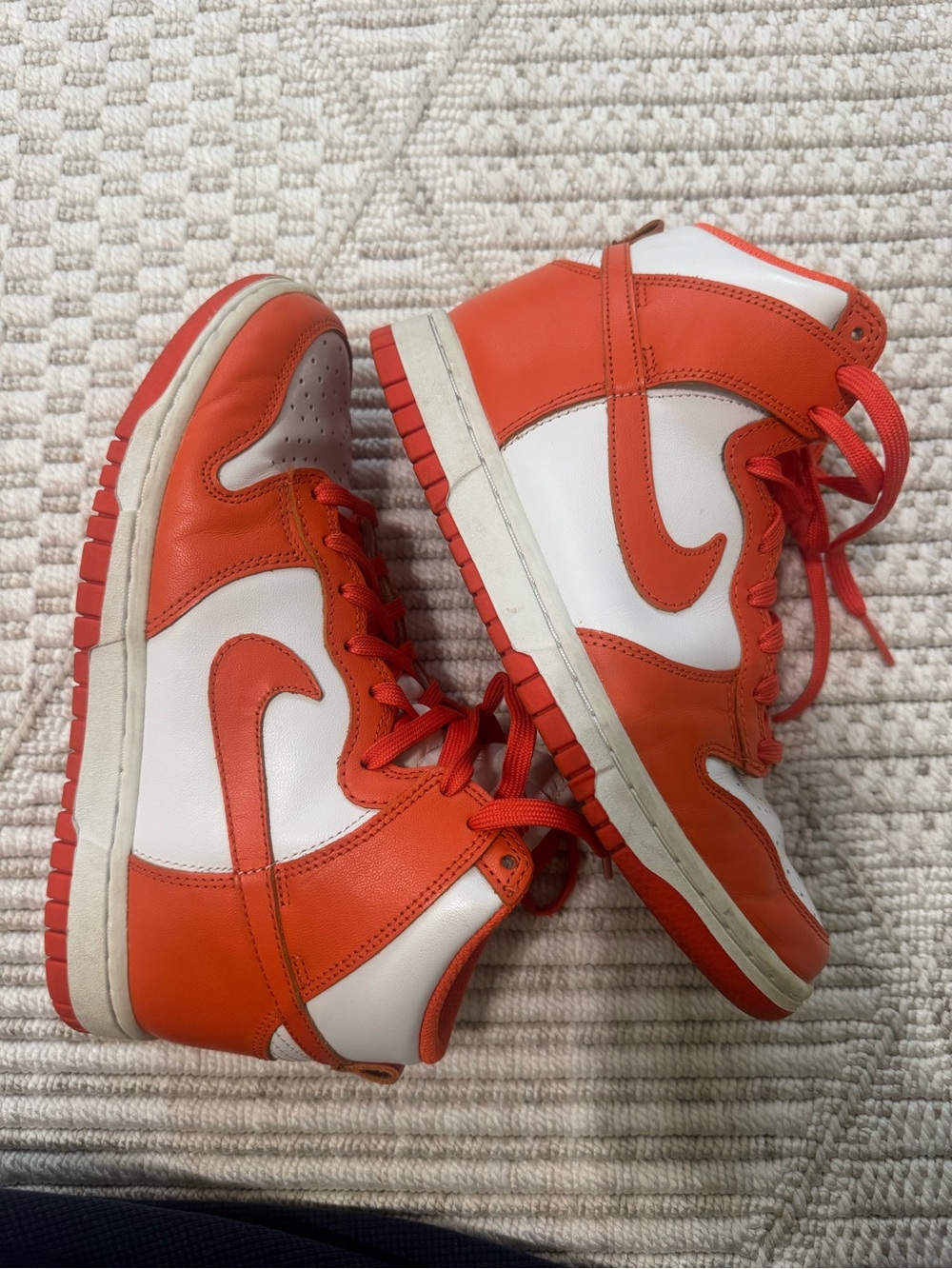 Nike High-Top Sneakers in Orange and White